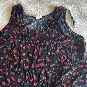 Maxi floral 90s sleeveless dress, belted, vintage